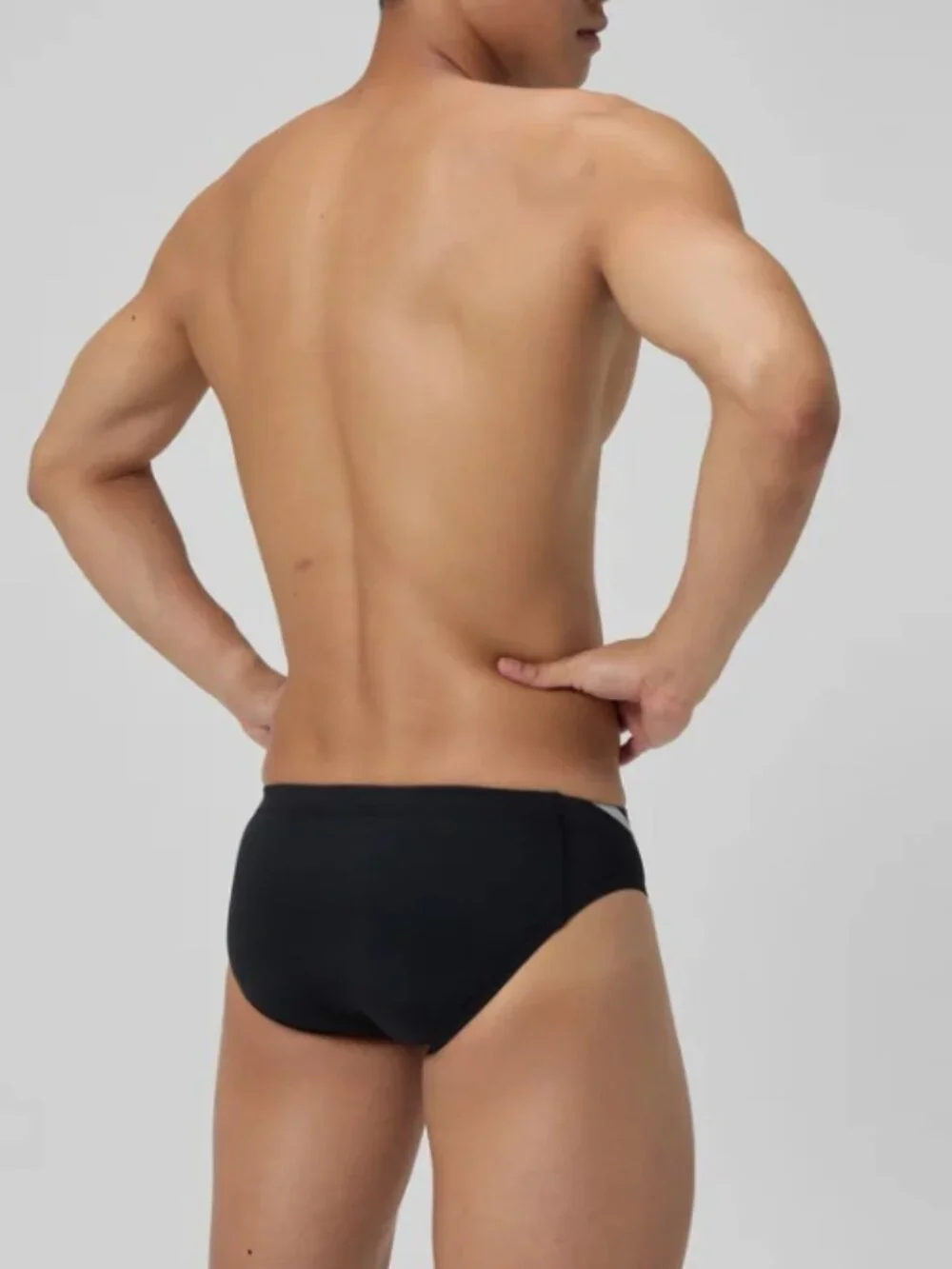 Speedo Black/Gray Swim Brief in